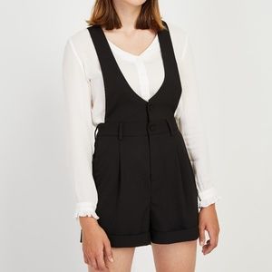 Frank and Oak black overall shorts romper NWT